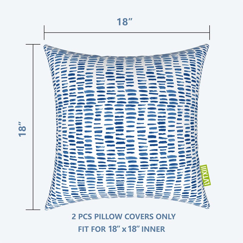 LVTXIII Outdoor Pillow Covers ONLY  Square Throw Pillow Covers  Modern Cushion Cases for Sofa Patio Couch Decoration 18 x 18 Inch  Pack of 2  Pebble Blue - Image 2